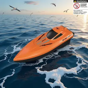 Remote Control Boat High-Speed Durable Racing Toy, RC Boat, 2.4g Simulated Electric Motorboat, Boy Girl Gift, Requires 5 Aa Batteries (not Included)