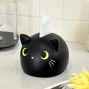 Cute Soft Resin Cat Napkin Holder, Cartoon Paper Towel Box Cover, Cat Design, Home Decor, Paper Storage Container