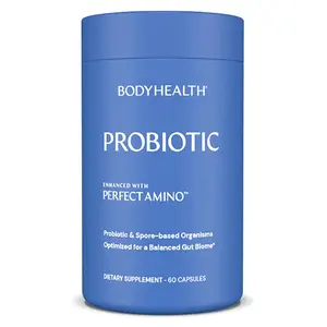 Probiotic Enhanced with PerfectAmino for Women & Men - Spore Based Formula with Bifidobacterium Lactobacillus Salivarius & Lactobacillus Acidophilus - Digestive & Gut Health Support - 60 Capsules