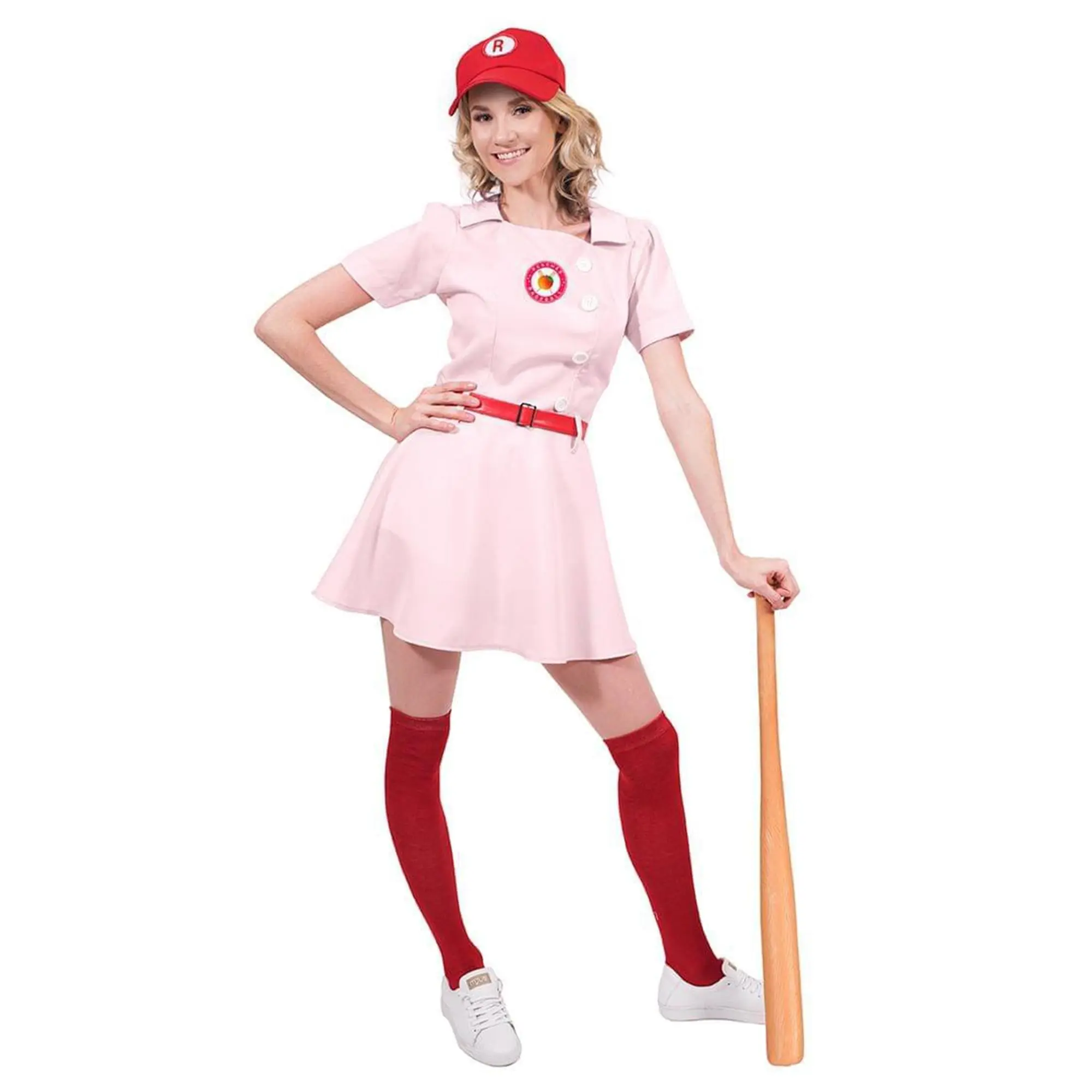 Rockford Peaches Women's Costume Baseball Uniform, Clothes, Accessories