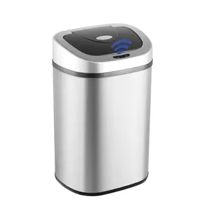 Automatic Trash Can 21 Gallon Stainless Steel Motion Sensor Hands Free Soft Close Lid Garbage Bin Silver