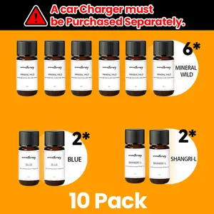 【Without car charger】Car Essential Oil Refill Set – 3 Scentsfor Smart Car Air Freshener Diffuser, Long-Lasting Natural Fragrance Aroma Scented Floral Aroma Enhancer