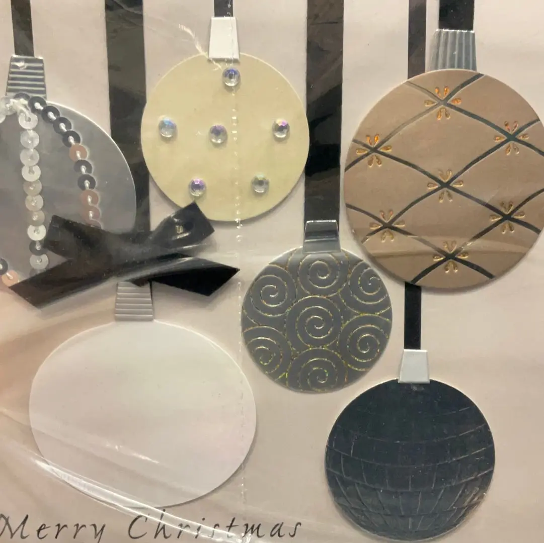 Handmade Six Ornaments Christmas Card