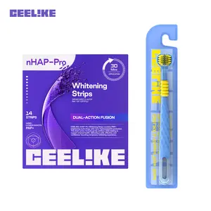 CEELIKE Whitening Teeth Strips + Toothbrush | Advanced Whitening Care · Gentle Bristle Deep Clean