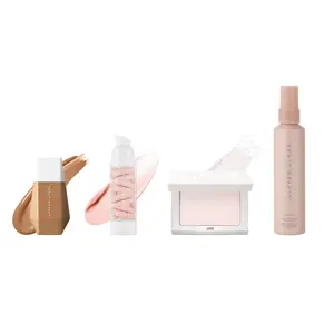 Fenty Beauty Complexion Crew: Eaze Drop Blurring Skin Tint, Grip Trip Mattifying + Blurring Primer, Invisimatte Instant Setting + Blotting Powder, You Mist Makeup-Extending Setting Spray