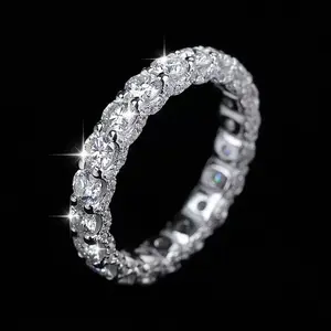 Unisex Moissanite Cluster Ring for Adults, Silver-Alloy Band with Botanical Details, Combined Setting Synthetic Stone Fashion Jewelry (3 Months Warranty)