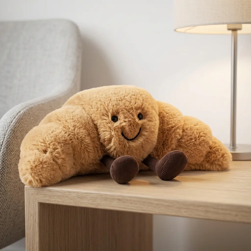 JELLYCAT Amuseables Croissant Plush Stuffed Pastry Toy – Ultra Soft French Bakery Plush, Smiling Breakfast Collectible, Cozy Gift for Kids, Adults & Food Lovers