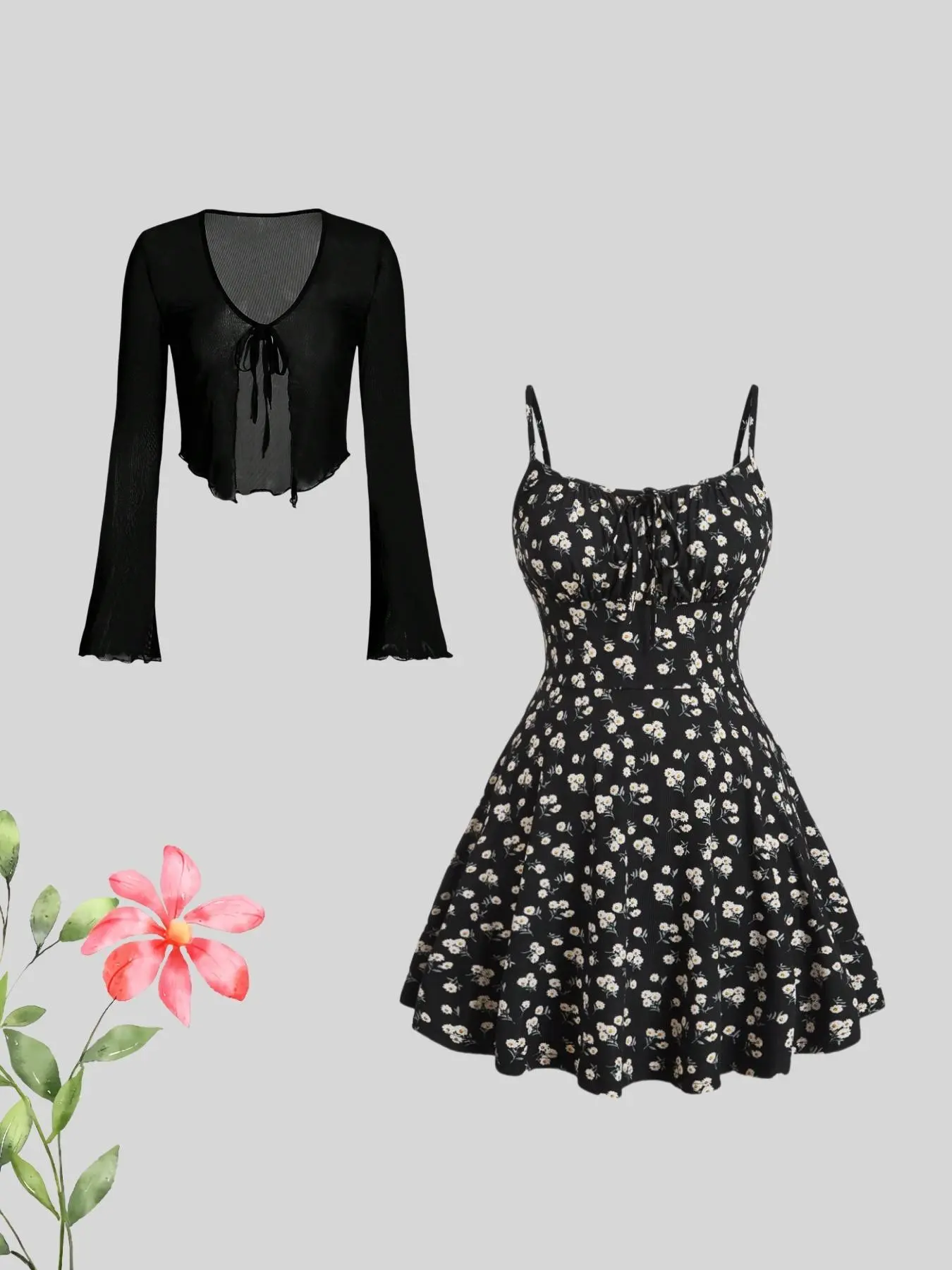 New Fashion Floral Elegant Casual Sleeveless Thin Strap Pure Color Adjustable Fit Halter Dress, Perfect Spring Summer Pairing Womenswear Elegance Feminine