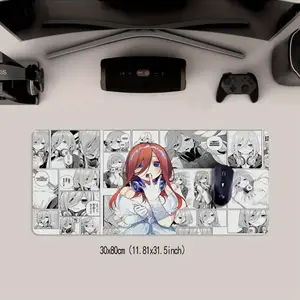 The Quintessential Quintuplets Design Extra Large Rubber Mouse Pad - Non-Slip, Washable, Perfect for Gaming & Office Use