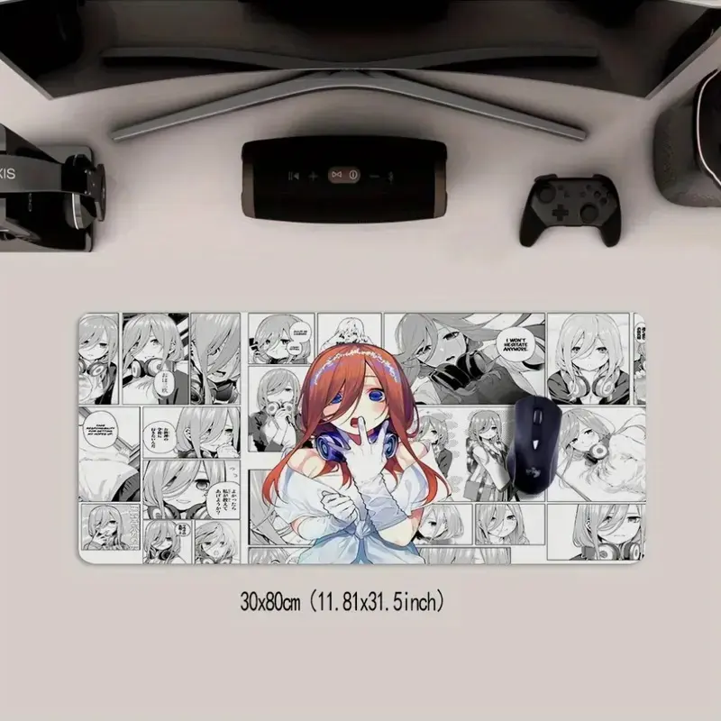 The Quintessential Quintuplets Design Extra Large Rubber Mouse Pad - Non-Slip, Washable, Perfect for Gaming & Office Use