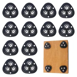 12 Pcs Self Adhesive Mini Caster Wheels for Kitchen Appliances 360° Rotation Self Adhesive Wheels for Coffee Maker, Storage Bins, Trash Can(Black)
