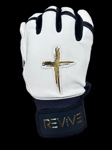Navy and Metallic Gold Batting Gloves