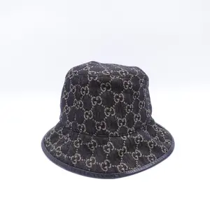 Pre-owned Gucci Monogram Brown Demin Hat T10414238