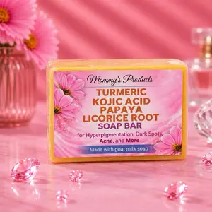 4oz Turmeric, Kojic Acid, Papaya & Licorice Root Soap Bar Radiant Skin Repair