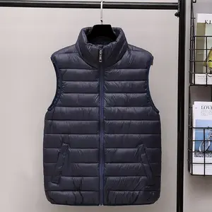 Men's and Women's Sleeveless Lightweight Cotton Vest Autumn Winter Outerwear Trendy Slim Fit Thickened Stand Collar Oversized Jacket