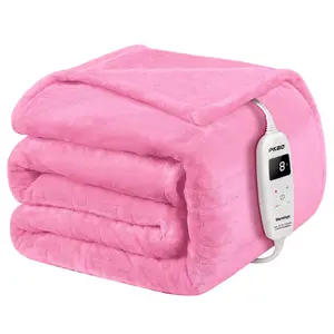 【Clearance sale】PKBD Heated Blanket with Smart Controller, Faux Rabbit Fur Electric Throw with 9 Heat Levels & Auto-Off, Full Body Warming, Machine Washable Valentine's Day gift