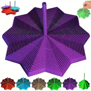 3D Printed Retractable Fractal Hexagon Fidget Toy Interlocking Layers Smooth Spinning Sensory Tool for Focus Mindfulness Adults Teens Cross-Border Christmas Birthday Gift Multi-Color