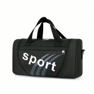 Casual Colorblock Cylinder Sports Shoulder Bag, Letter Pattern Gym Bag, Portable Zipper Lightweight Travel Handbag, Unisex Daily Use Backpack, Multifunctional Sports Bag, Workout Sport Bags, Athletic Bag