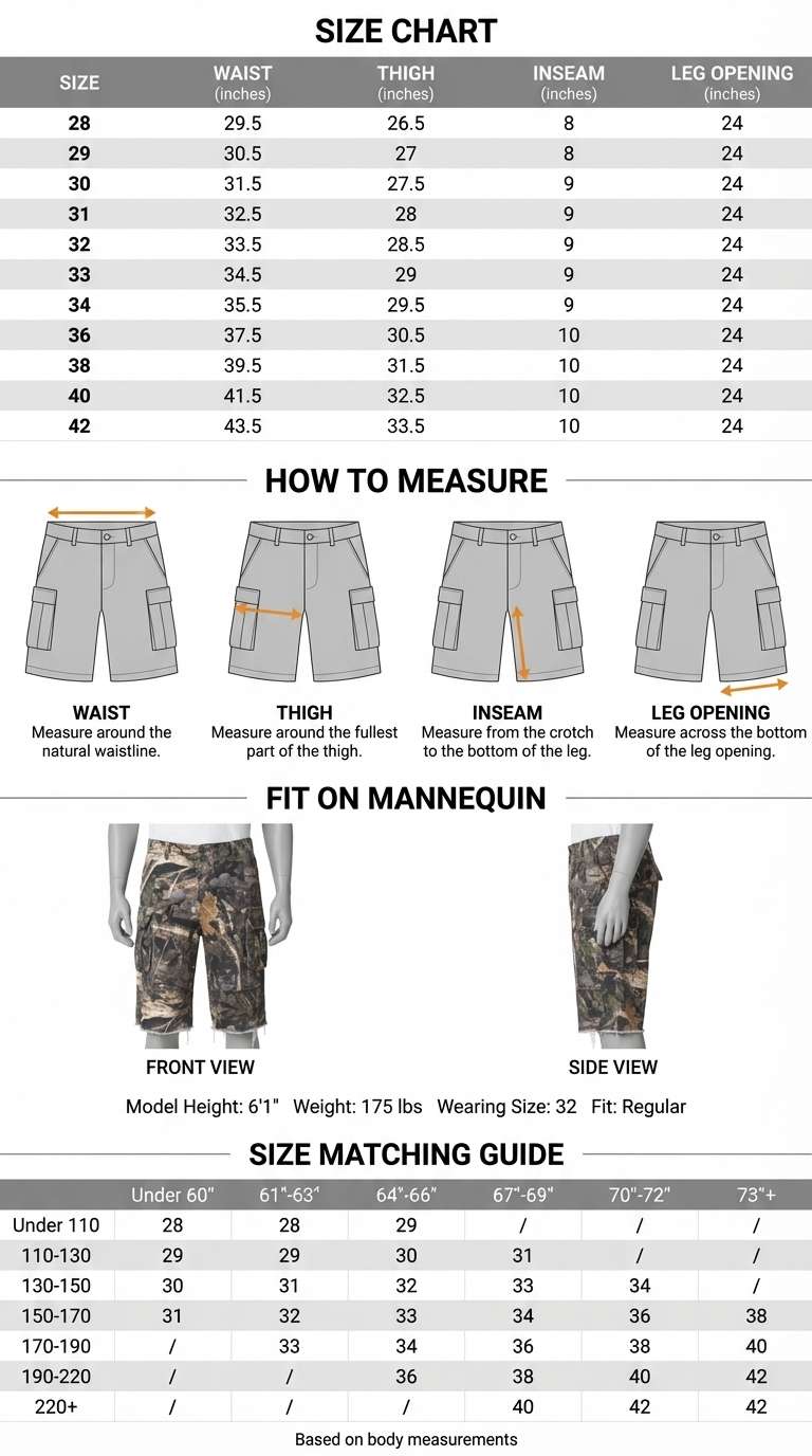 mnml Ultra Baggy Cargo Shorts - Forest Camo