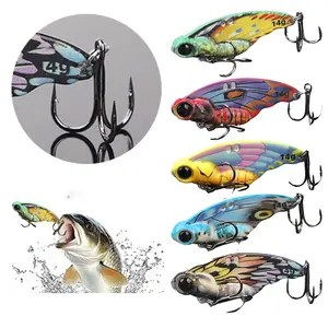 FINXTIDE 5PCS New VIB Butterflies Spoon Baits 8g 14g Far Casting Fishing Lures Simulate Butterfly Sinking VIB Lure Artificial Bait for Bass Pike Trout Pesca