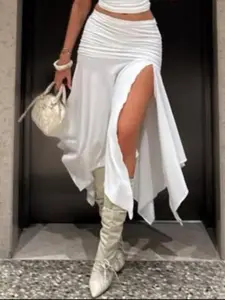 Elegant Slim-Fit High-Waist Midi Skirt, Sexy Summer Kint Fabric, Perfect for Casual & Party Wear, Stylish Women's Clothing