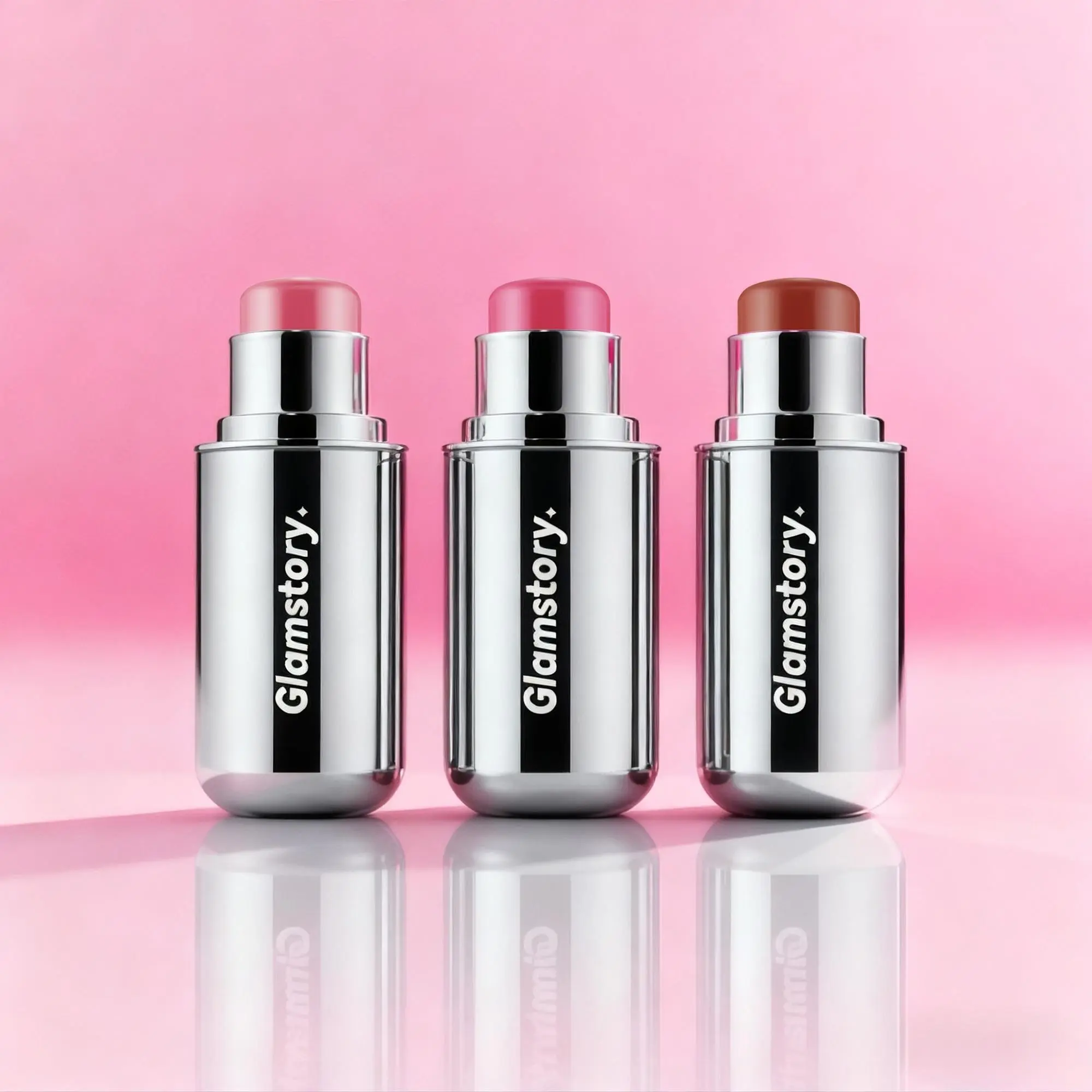 Glamstory Poptide Cream Blush Stick - Hydrating, Long-Lasting, Nourishing Lip-Cheek Duo for Normal Skin, Vegan, Cruelty-Free Makeup with Natural Flush, Radiance, Soft Focus Glow, Color Correction, Lightweight Natural Look for Daily Occasions, Cosmetic, Ma