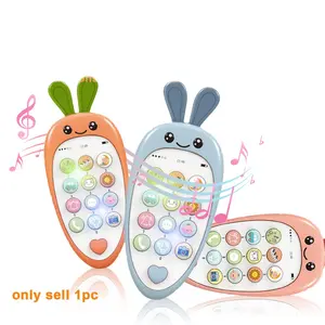 1PC Educational Musical Light Up Toy for Children, Carrot Multifunctional Music Toy for Infant Early Education with Stories, Music, and Games to Enhance Cognitive Development, 3 Colors, Battery Excluding