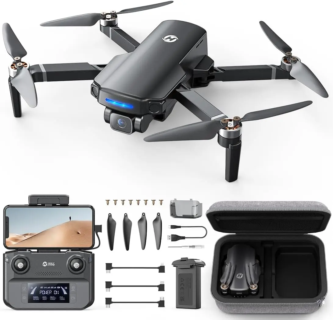 Holy Stone GPS Drone with 4K UHD Camera; HS360S 249g Foldable FPV RC Quadcopter with 10000 Feet Control Range, Brushless Motor, Follow Me, Smart Return Home, 5G Transmission