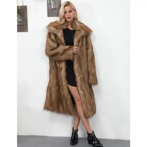 New best-selling faux fur coats, fox fur coats, and loose-fitting women’s long tops for autumn and winter in Europe and America
