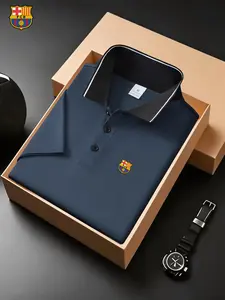 Men Women Unisex Summer Fashion Casual Outdoor Sports Polo Shirt, Quick-Dry Breathable Easy Wash Dry, Barcelona Football Team Logo Print
