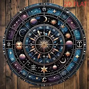 12 Astrology Wall Decor - 8 Inch Aluminum Celtic Knot Round Chart with 12 Houses, Astrological Gift for Home Office Cafe