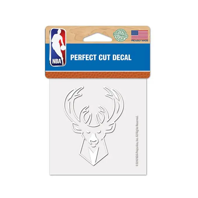 Wincraft Icon 4x4 White Milwaukee Bucks Decal