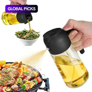 Multifunctional 2-in-1 Glass Oil Dispenser, 1 Count Olive Oil Sprayer with Handle, Oil Dispenser for Cooking, Baking, Frying, Cooking Oil Container, Kitchenware, Kitchen Utensils & Gadgets #GLOBAL PICKS