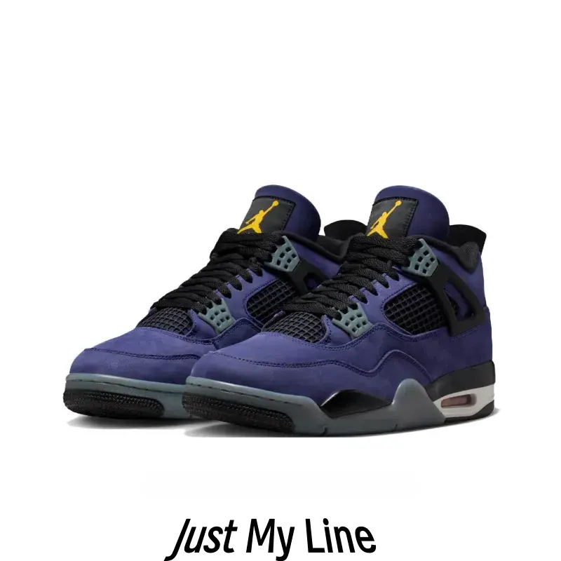 Retro Mid-Top Basketball Sneakers, Deep Purple Suede Upper with Black & Yellow Accents, Breathable Mesh Panels, Streetwear Style for Daily OOTD & Sporty Looks