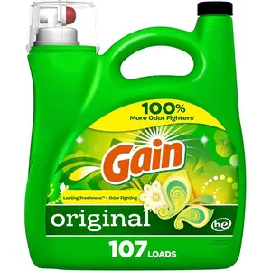 Gain + Aroma Boost Laundry Detergent Liquid, Original Scent, 107 Loads, 154 fl oz, HE Compatible Laundry Soap with Febreze and Oxi, Gain Laundry Detergent, Liquid Laundry Detergent
