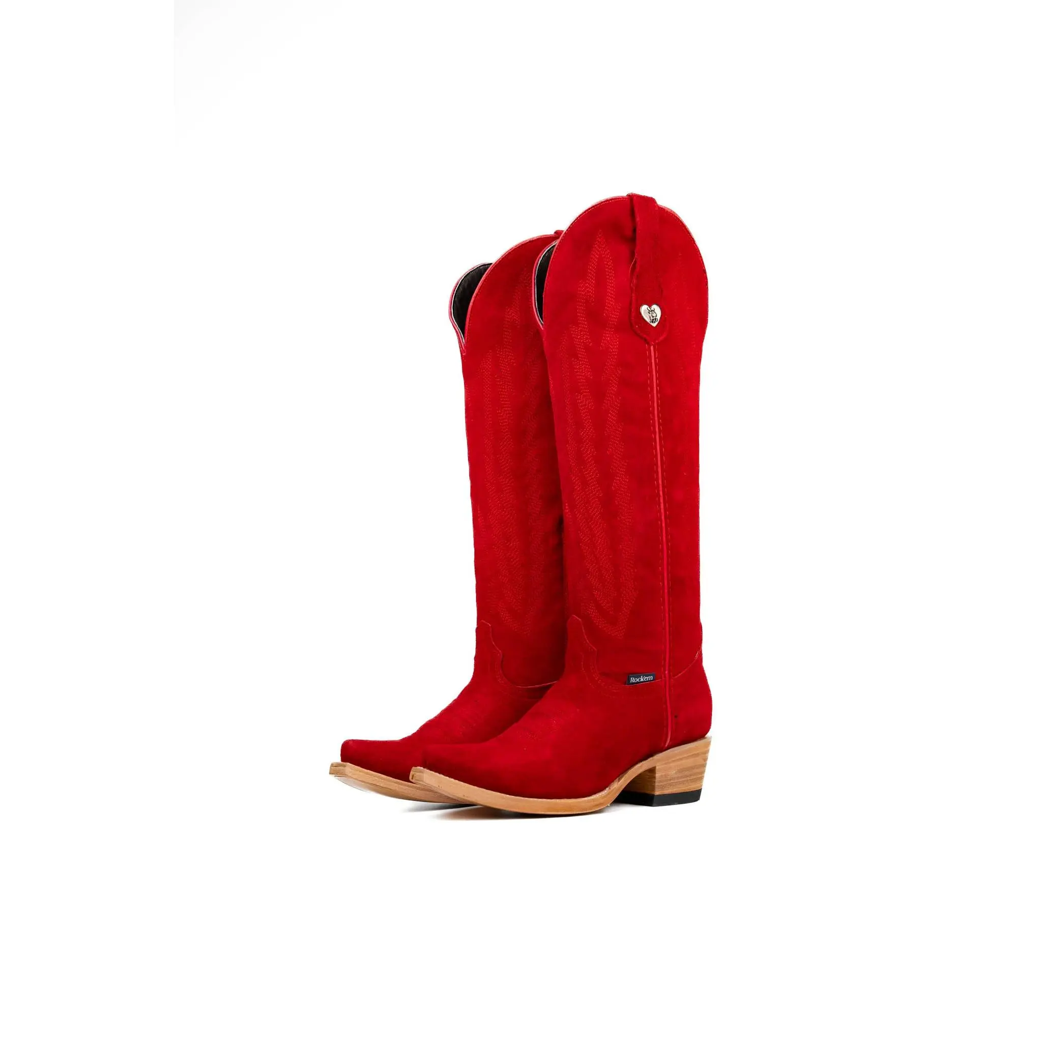 Eleanor Primavera Suede Tall Snip Toe Cowgirl Boot