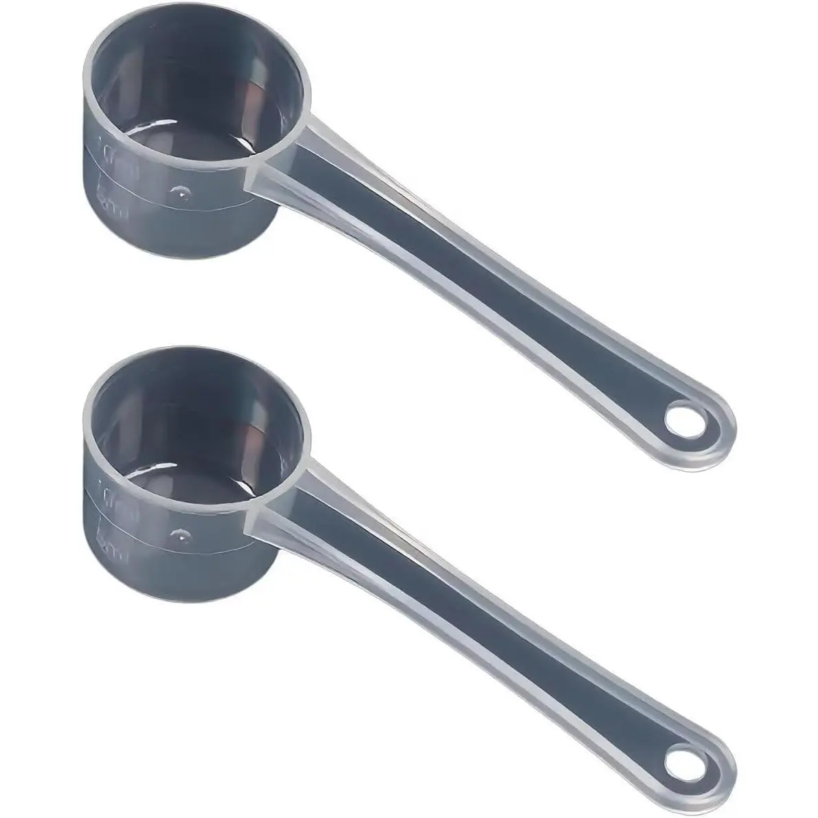 QUSEVOO 2-Pieces Home Kitchen Measuring Spoons (5g/5mL/10mL Clear Scoops with ML Marks) - Food-Grade BPA-Free PP, Safety Compliant for Creatine, Protein Powder, Cooking