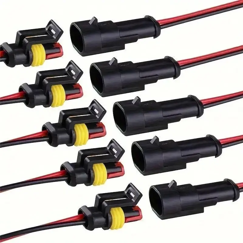 Waterproof Dual Pin Electrical Connectors, 18awg Wire, Fast Disconnect Plug, Suitable for Trucks, Motorcycles, Boats, Insulation, Waterproof Protective Connectors, Durable Reliable Connectors