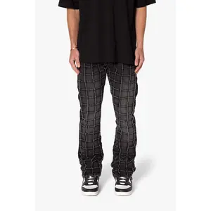 mnml B665 Pleated Square Flare Denim - Black