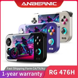 ANBERNIC RG 476H Retro Handheld Game Console 4.7-inch LTPS In-Cell Screen Android 13 System  Battery 5000mAh RG476H Support Functions 3D Hall Effect Joystick WiFi Bluetooth HD and TV Output Grey