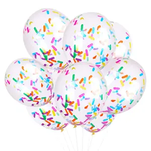 Party Balloon Pack, 24PCS Birthday Sprinkles Confetti Ice Cream Balloons for Party Decorations
