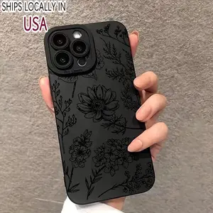 Floral Pattern Phone Case, Anti-drop Cellphone Protective Case, All-inclusive Shockproof Easy Care Mobile Phone Cover for iPhone 17 11 12 13 14 15 Pro Max