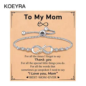 Infinity Love Heart Bracelets for Women Girls with Inspirational Message Card Perfect for Birthday Christmas Valentine's Day Gifts for Mom Daughter