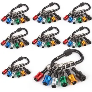 6Pcs 1/4" Hex Shank Screwdriver Bit Holder Set – Key Chain Extension Rod Adapter with Quick Replacement Function, Portable Lightweight Hand Tool Perfect for Home, Workshop & On-the-Go Repair