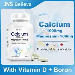 JNS-Believe Calcium 1000mg Magnesium + Vitamin D Health Supplement, Supports Bone and Teeth Health - Supports Immune System Health -120 Capsules, Vegan Healthcare Dietary Vitamin Calcium