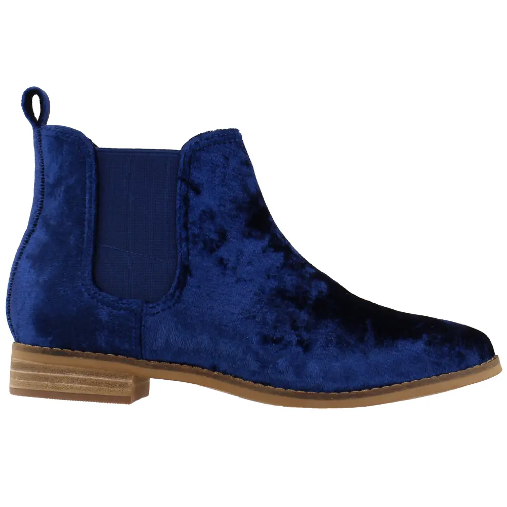 TOMS Womens Ella Chelsea Casual Boots Ankle Low Heel 1-2" - Blue
