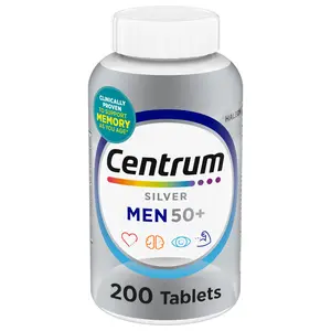 Centrum Silver Mens 50 Plus Multivitamin With Vitamin B & D3, 200 Count