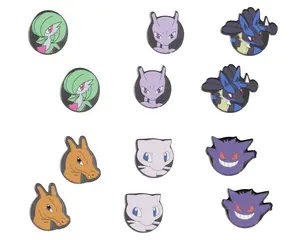 Pokemon Fashion Jewelry Extended Enamel Character Stud 6-pair Earring Set
