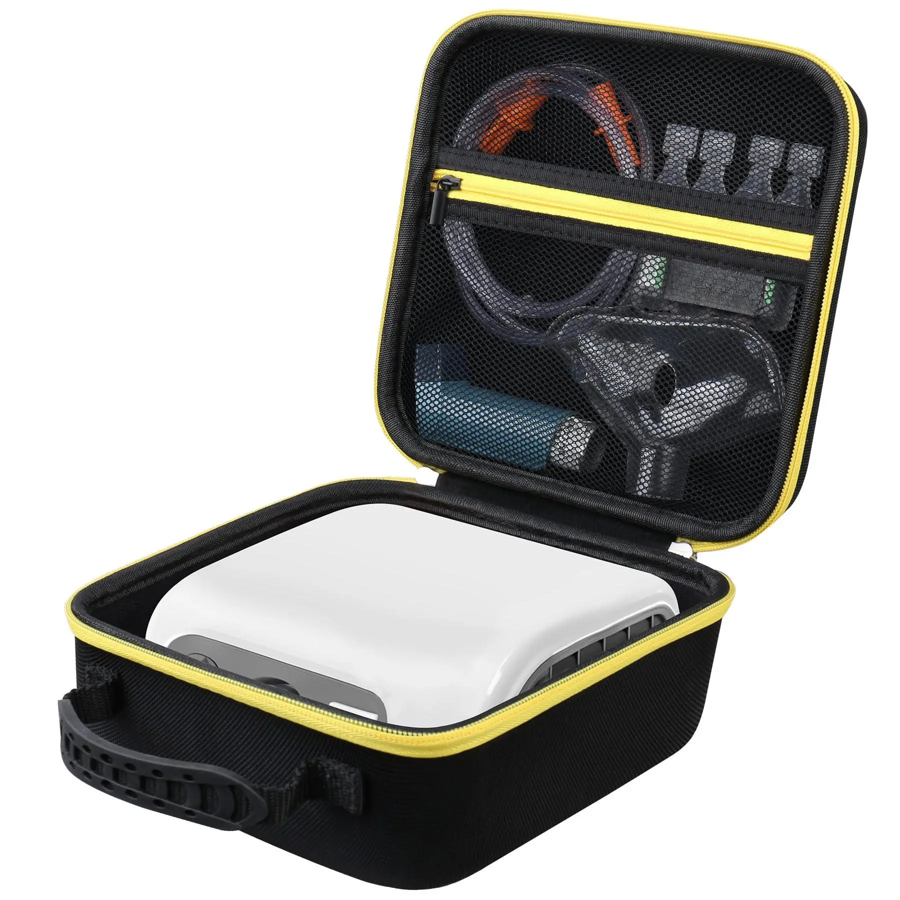 Carrying Case For Unoseks Nebulizer Machine Adults And  Portable Home Atomizer Travel Desktop Inhaler Storage Holder Mesh Pocket Fits Mask Tube Black