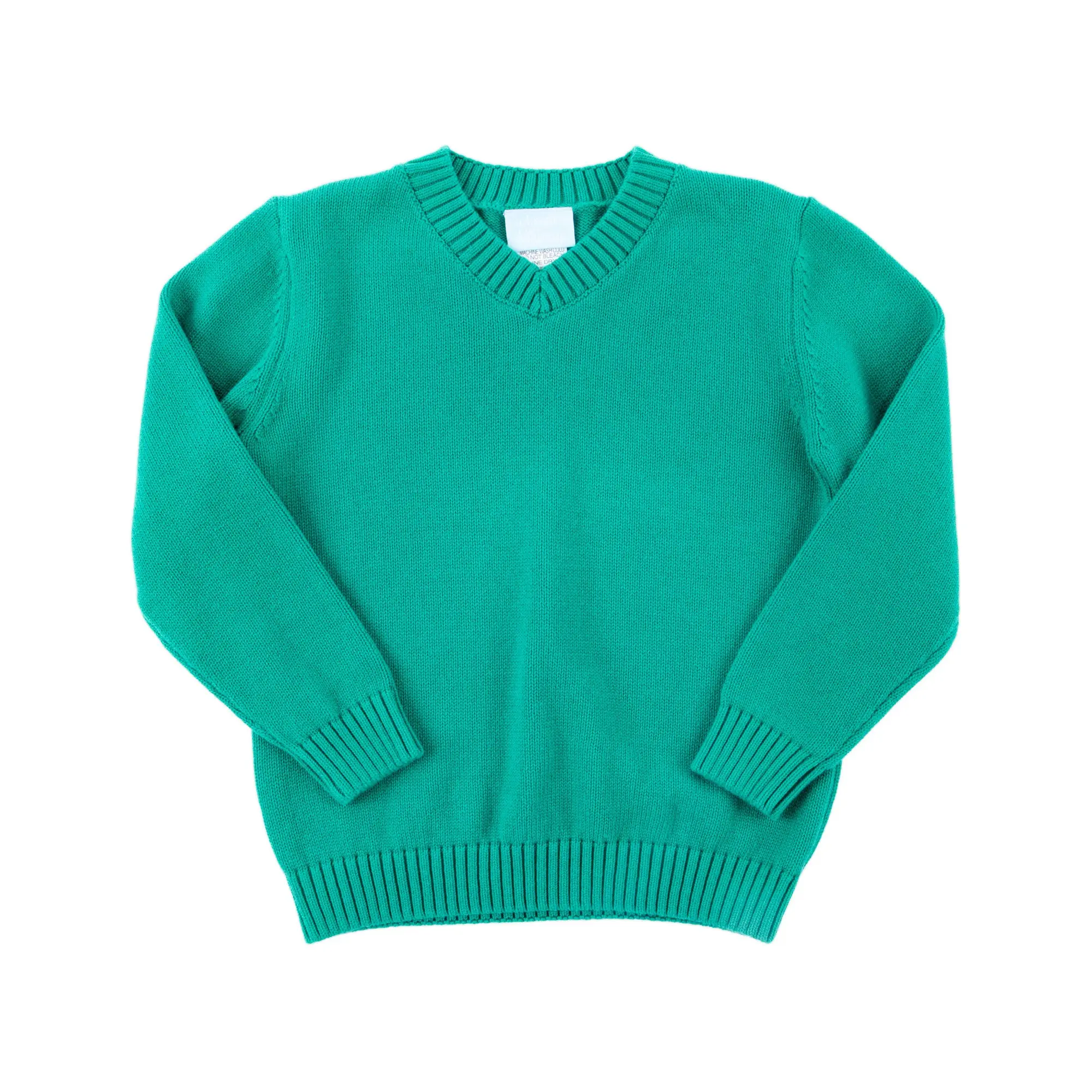 Green V-Neck Sweater - Boys Classic Pullover